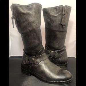 BedStu TOKEN Grey Barcelona Black Motorcycle Boots
